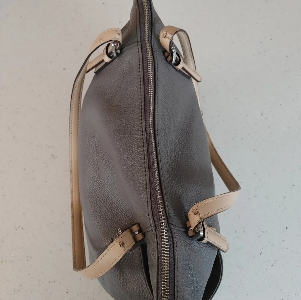 Michael Kors Grey & Cream Soft Leather Tote - Picture 12 of 16